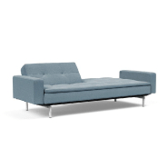 Canapé convertible design Dublexo Chrome avec accoudoirs - Lit 115x210 cm - Pieds chromés - Tissu Soft Indigo_2