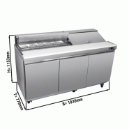 Saladette réfrigérée 3 portes avec 18 bacs GN 1/6 - 623 L_2