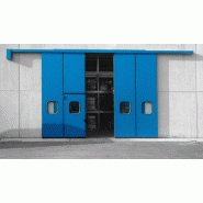 Porte de hangar coulissante à deux vantaux