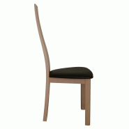 Lot de 2 chaises de salle à manger Surf - hêtre étuvé naturel et simili cuir noir - design en bois massif_2