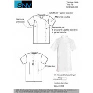 Noramc000 - Veste de cuisine SNV - Manches courtes - Poly/coton - Fermeture pression calotte blanche_2