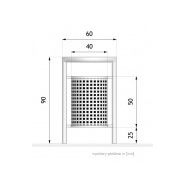 Poubelle publique Tondo 03.035.Sc - Zano - 30L - acier noir, tôle perforée, 90 cm de hauteur_2