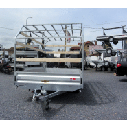 Remorque plateau - Humbaur HT 304118 - 2 essieux, roues dessous, ridelles alu, dimensions 4100x1850 mm_2