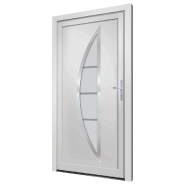 Vidaxl porte d'entrée blanc 98x200 cm pvc 3187869_2