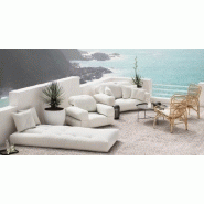 Fauteuil extérieur transformable HIPPO OUT - couleur blanc - modulable en matelas 1 place - design scandinave_2