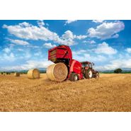 Machine à enrouler les balles avec transmission à chaîne et boulon de sécurité