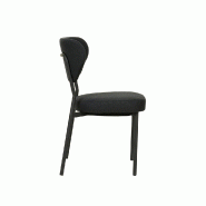 Duko - Chaise empilable en tissu noir_2