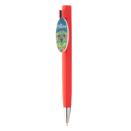 Stylo à bille en plastique - clip sur mesure - encre bleue - marquage UV LED inclus - rouge - 9 gr_2