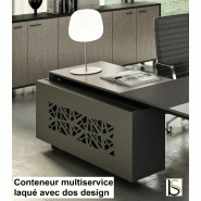 Bureau d'angle avec retour crédence design X9- Officity - 172, Droite, Orme gris_2