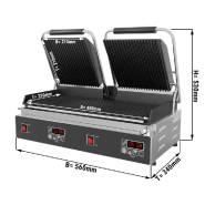 Machine à panini double - fonction digital - rainuré en haut et en bas (gril à panini électrique)_2