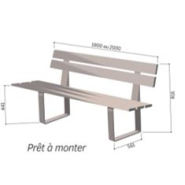 Banc public polyvalent RIGA - bois exotique, plastique recyclé, résineux (version économique)_2