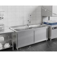 Plonge batterie 160x60cm sur meuble 2 cuves_2