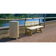 Poubelle publique en bois Rustica PA639T - traitement autoclave classe IV - finition naturelle_2