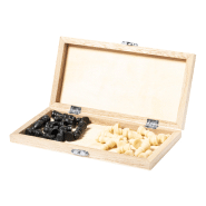 Jeu d'échecs en bois - plateau pliable avec 32 pièces - couleur blanc - 130 gr_2