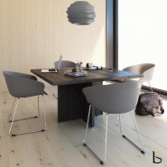 Table de réunion carrée TAK- Mobel Linea - Acacia clair_2