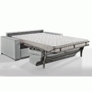 Canapé convertible 3-4 places EXCELLENCE - 160 cm - Matelas mémoire de forme 18 cm inclus - Polyuréthane gris clair_2