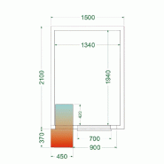 Chambre froide positive 5,3 m3 (1500 x 2100 x 2200 mm) avec monobloc de paroi_2