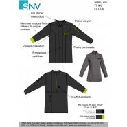 Lilouml059 - Veste de cuisine SNV - Manches longues - H 75 cm - Taille 0 à 6_2