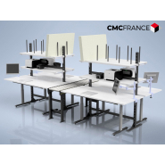 Poste de travail double - Ergoflex avec réglage électrique de la hauteur et portique optimisé_2