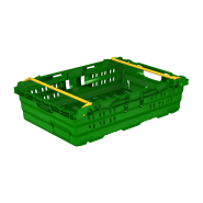 Bac en plastique emboitable gerbable, ajouré , alimentaire, 600x400x240 mm_2