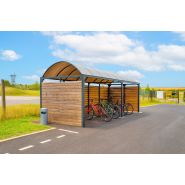 Abri vélos finition bois - modèle Vision 5 mètres - dimensions personnalisables Abri vélos finition bois - modèle Vision 5 mètres - dimensions personnalisables
