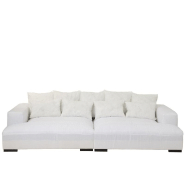 Canapé design modulable LITA - 9 coussins XXL - Blanc - Structure en bois massif - Dimensions 330x145x70 cm_2