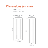 Radiateur chaleur douce connecté Kenya 4 vertical 2000W Blanc - Thermor - 414727_2