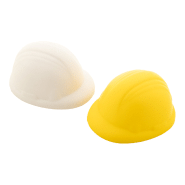 Balle anti-stress en forme de casque de sécurité - mousse PU - blanche - 20,8 g_2