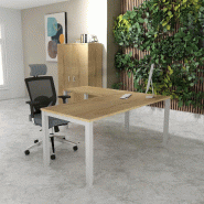 Bureau d'angle Tempo - Mobel Linea. - 160, Alu, Non, Chêne veiné_0