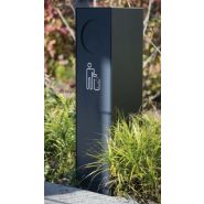 Poubelle Crystal avec structure en acier galvanisé et portes verrouillables