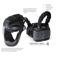 Système de filtration motorisé et ventilé AIRMAX+ avec visière intégrale QUAD 500 - PRVV20 - 8 vitesses - Jackson Safety_2