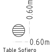 Table publique Sofiero Round - 8072817 - Hags - 0,6m - Brun/Galvanisé - Scellement béton_2