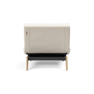 Innovation Living - Fauteuil Splitback Eik Convertible Lit 90x115 cm - Pieds en chêne naturel - Tissu bouclé Off White_2