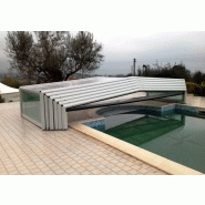 Abri de piscine bas Capri - Télescopique - Polycarbonate - Personnalisable couleurs RAL et finition bois_2