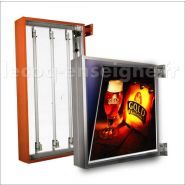 Rmugs52 - Caisson lumineux extérieur double face drapeau - Le Coq - Taille : 50 cm x 50 cm - Plexiglas blanc diffusant inclus_2