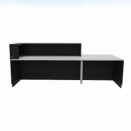 Bureau d'accueil mixte avec PMR Delta Plus - Mobel Linea - Gauche, Noir_3