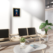 Cadres Bois A2 - Profilé 20 mm Blanc - Réf : 20142BBC - Bois exotique Ayous avec protection plexiglas_2