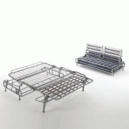 Canapé d'angle DREAMER COMPACT convertible express - Chauffeuse coffre - Matelas 16 cm en tweed gris silex - Fabrication italienne_2