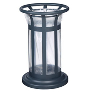 Corbeille publique avec support sac - BORNEO - Acier poudré anti-UV - 35L ou 60L_2