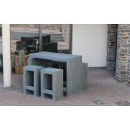 Ensemble pique-nique en plastique recyclé hanit - KIT CALERO V2 - Largeur 150 cm - 285 Kg - 5 coloris_2