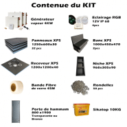 Kit de construction cabine de hammam à carreler 240 x 120 cm - Générateur vapeur inclus_2