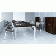 Table de réunion Star, pieds chromés - Mobel Linea - Non, Chêne moyen_2