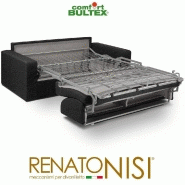 Canapé convertible express CRÉPUSCULE - Matelas 120 cm Comfort BULTEX® - Tweed gris graphite - Fabrication italienne_2