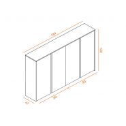 Armoire mi-haute à portes battantes laquée Olga O1 - L184 x H130 cm - Finition mate et résistante_2