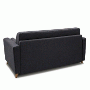 Canapé VIRGOLA convertible express - Matelas 16 cm - Sommier métal 140 cm - Tissu gris anthracite - Design scandinave_2