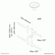 Neomounts FPMA-C400SILVER Support de plafond pour écran de 32-60