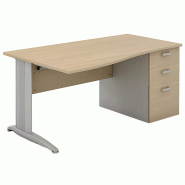 Bureau individuel sur caisson porteur avec goulotte passe-câbles So Enix_2