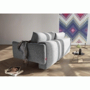 Innovation Living - Canapé design Frode Twist granite convertible lit 140x200 cm avec accoudoirs design et piétement en chêne clair_2