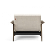 Fauteuil design convertible lit SPLITBACK FREJ 531 - Bouclé Off White - Accoudoirs chêne fumé - 90x115 cm_2