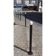 10161-91 - Potelets fixes sur platine - Hauteur hors-sol : 1,00m - Boule Ø90mm - Corps Ø76mm_2